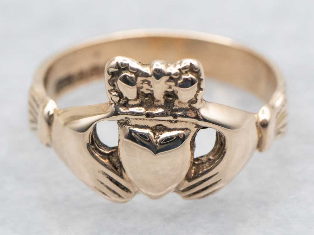 Gold Claddagh Ring - image 1