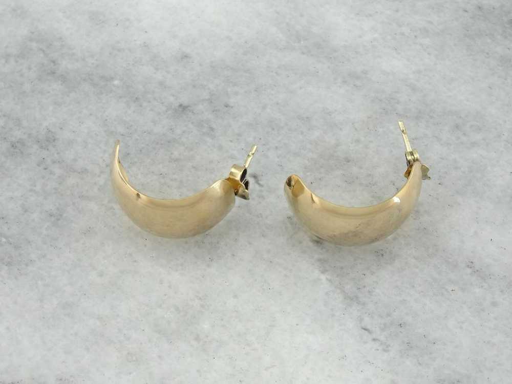 Semi Hoop Earrings in Polished Yellow Gold - image 2