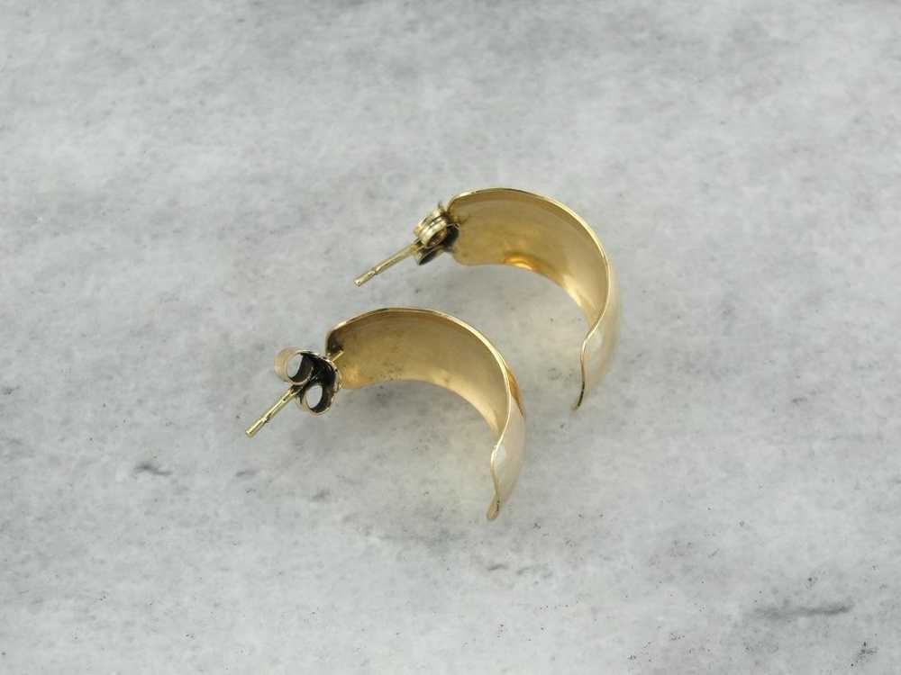 Semi Hoop Earrings in Polished Yellow Gold - image 3