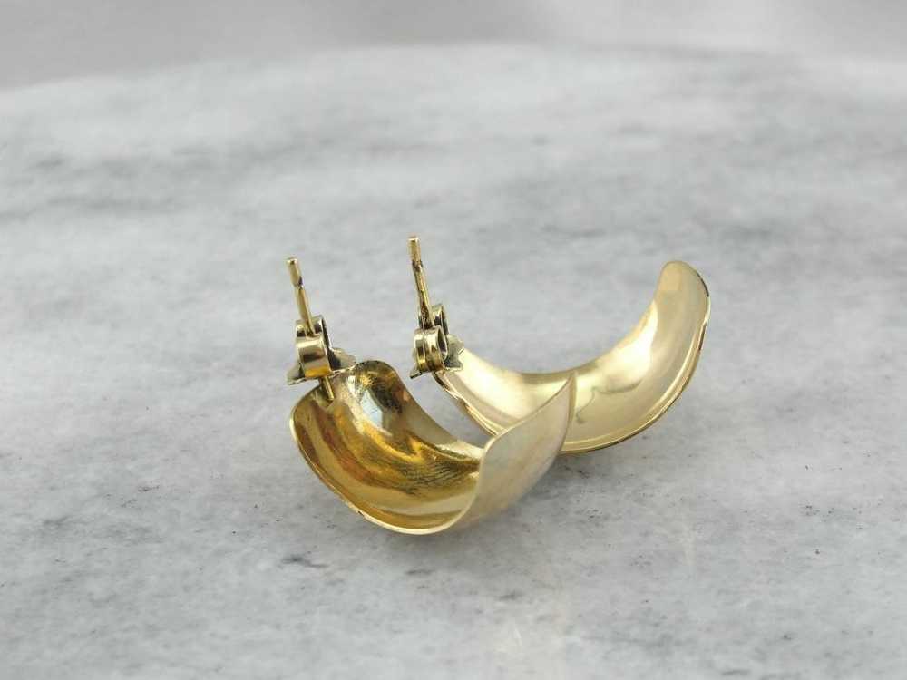 Semi Hoop Earrings in Polished Yellow Gold - image 4