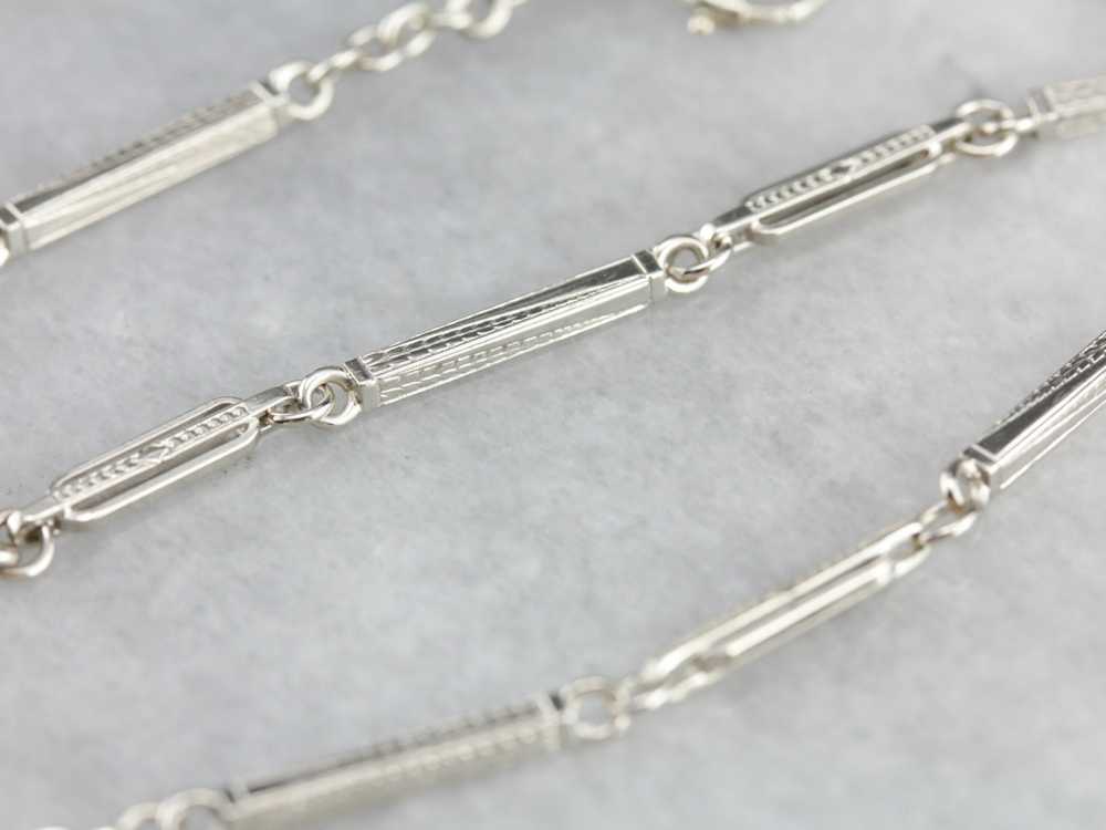 Art Deco White Gold Pocket Watch Chain - image 5