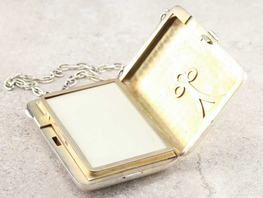 Vintage Art Deco Silver Compact Purse - image 5