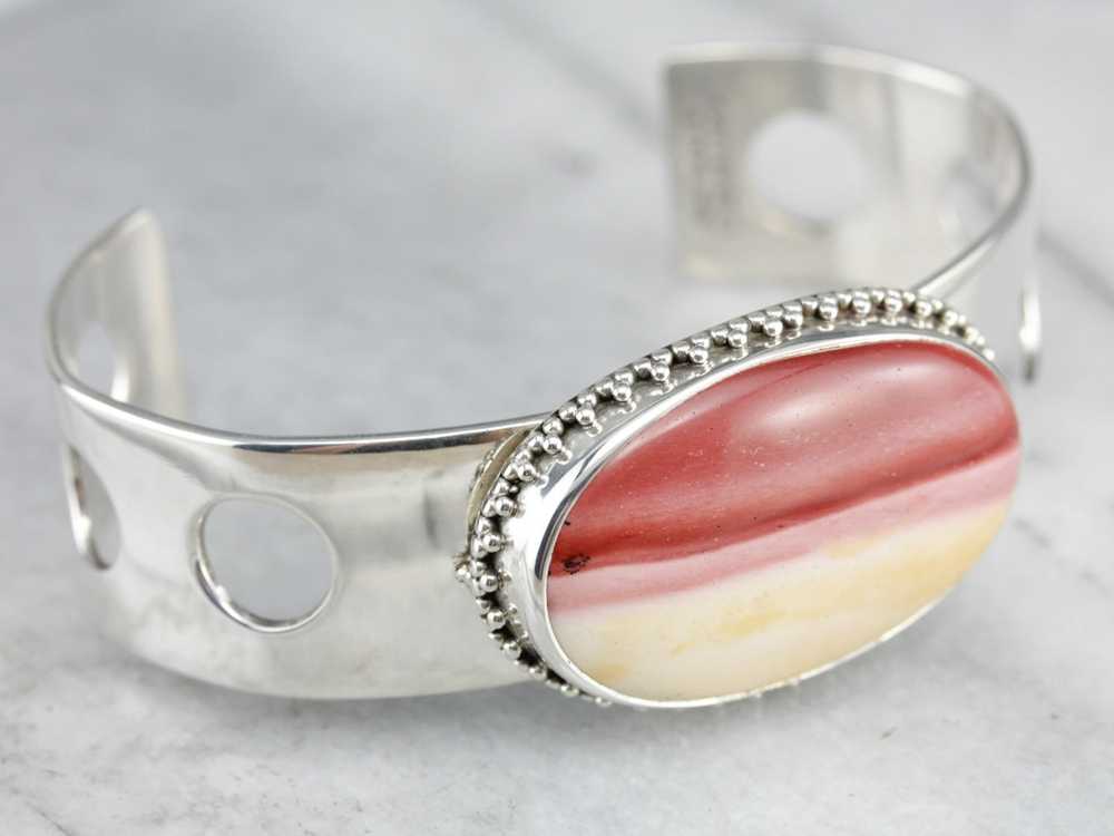 Sterling Silver Mookite Gemstone Bracelet - image 2