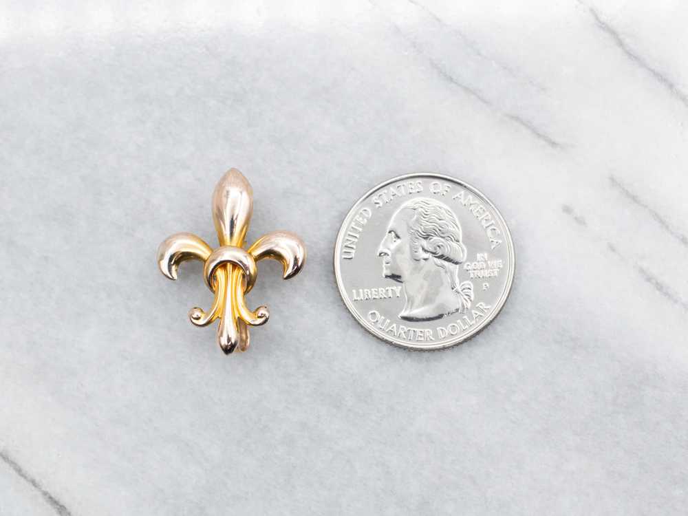 Vintage Gold Fleur de Lis Brooch - image 4