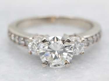 Modern Round Brilliant Diamond Engagement Ring