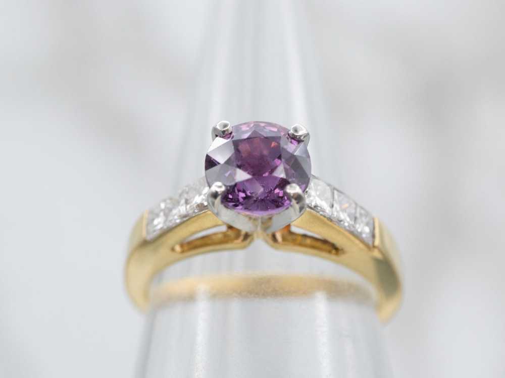 Purple Sapphire and Diamond Mix Metal Engagement … - image 4