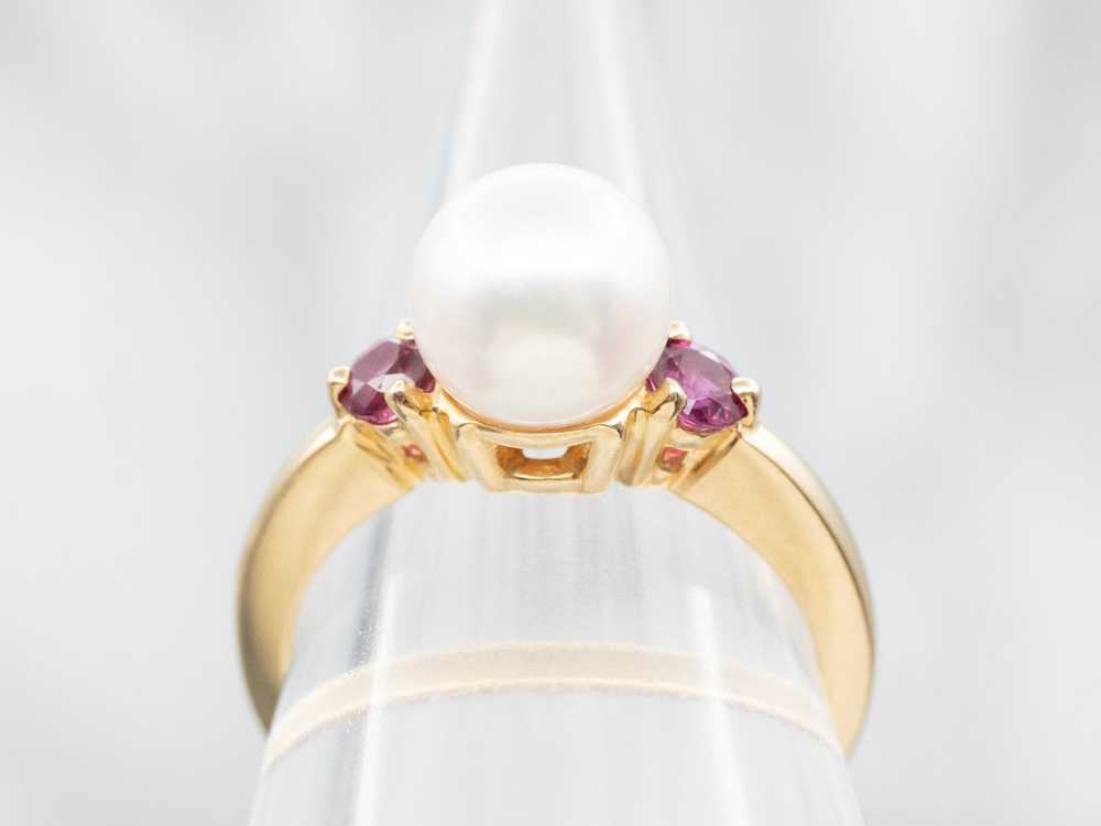 Saltwater Pearl and Ruby Ring - image 3