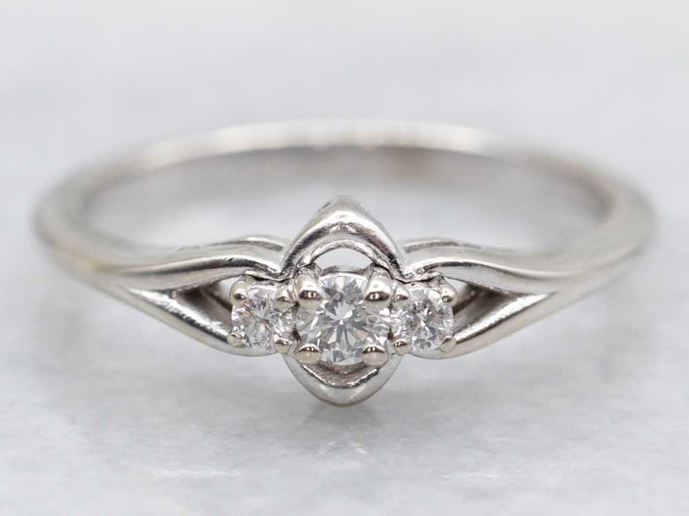 Three Stone Diamond Engagement Ring - image 1