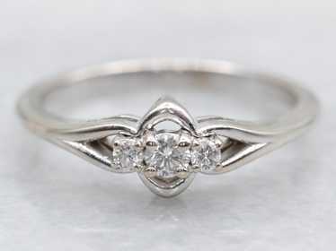 Three Stone Diamond Engagement Ring - image 1