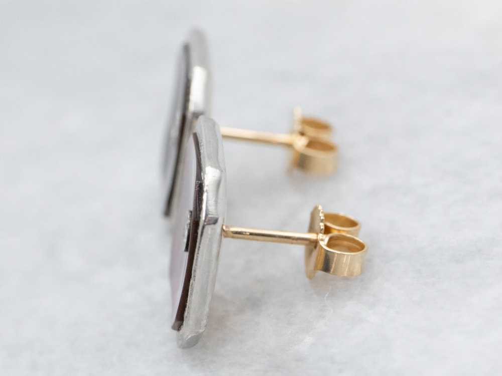 Mother of Pearl and Diamond Cufflink Conversion S… - image 3