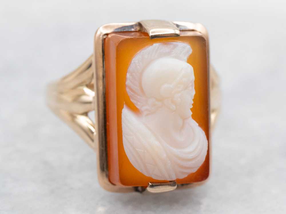 Victorian Roman Soldier Cameo Ring - image 2