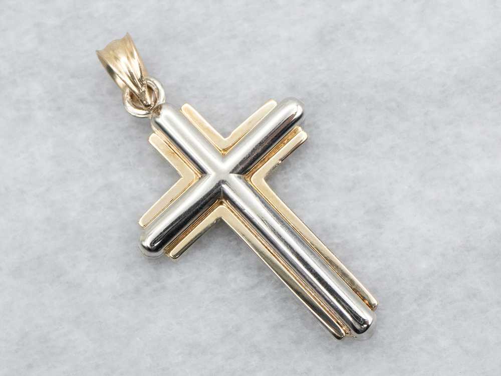 Two Tone Cross Pendant - image 1