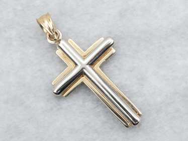 Two Tone Cross Pendant - image 1