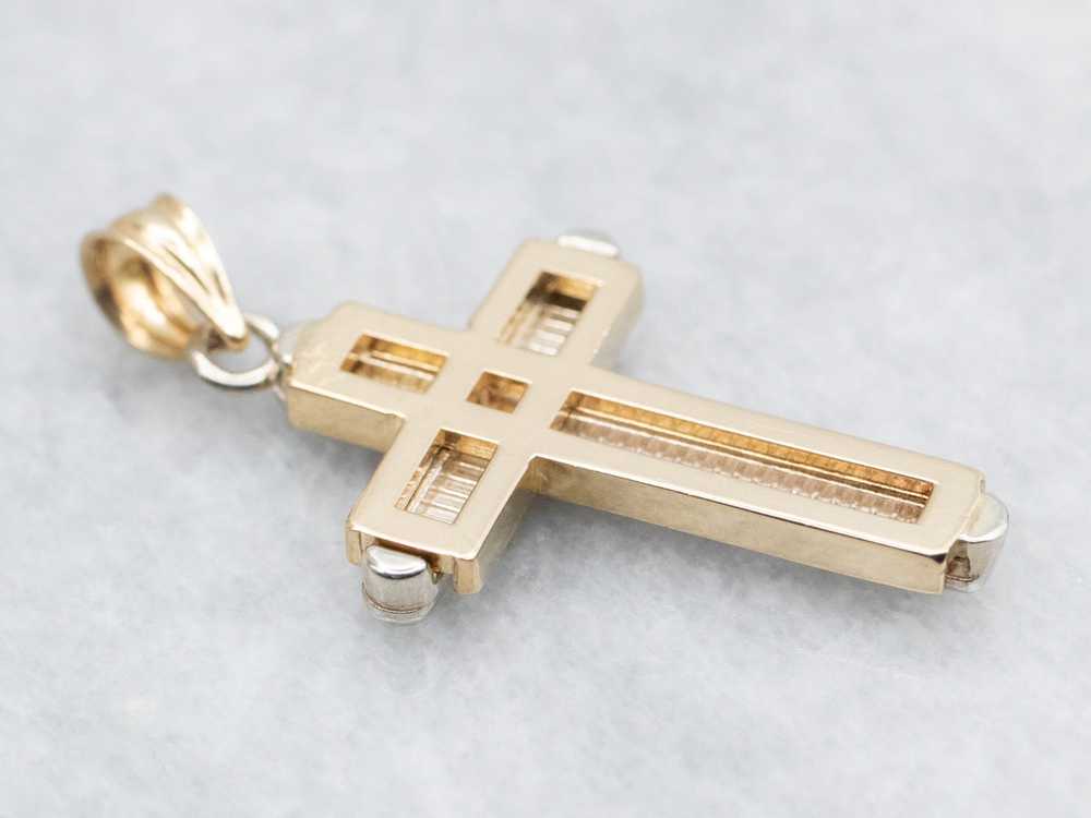 Two Tone Cross Pendant - image 2