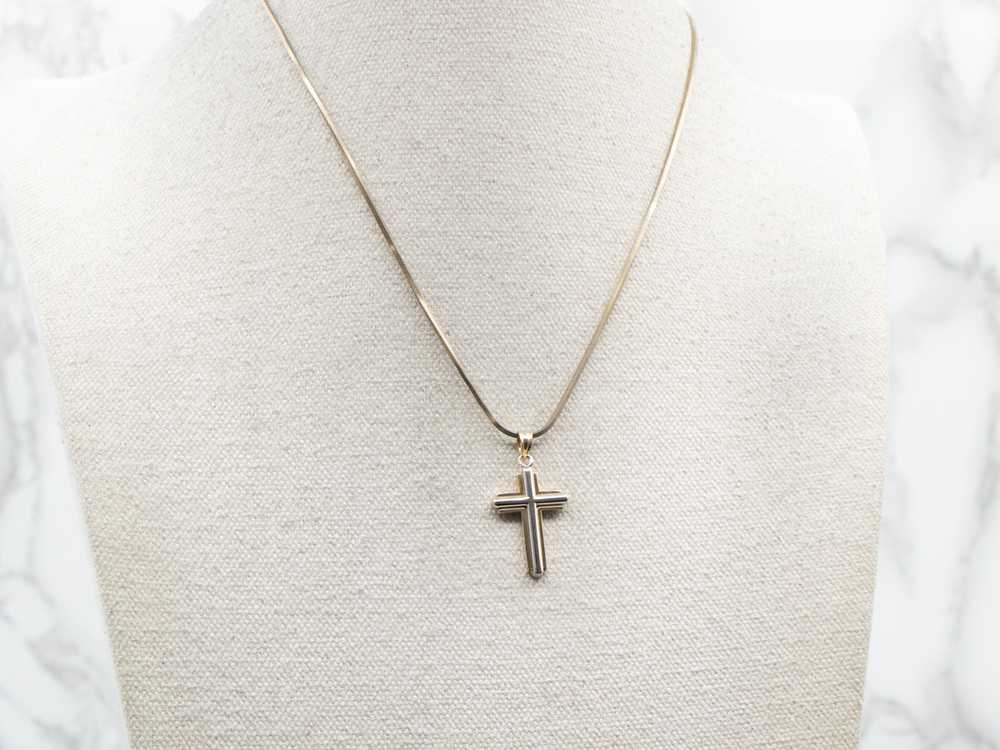 Two Tone Cross Pendant - image 4