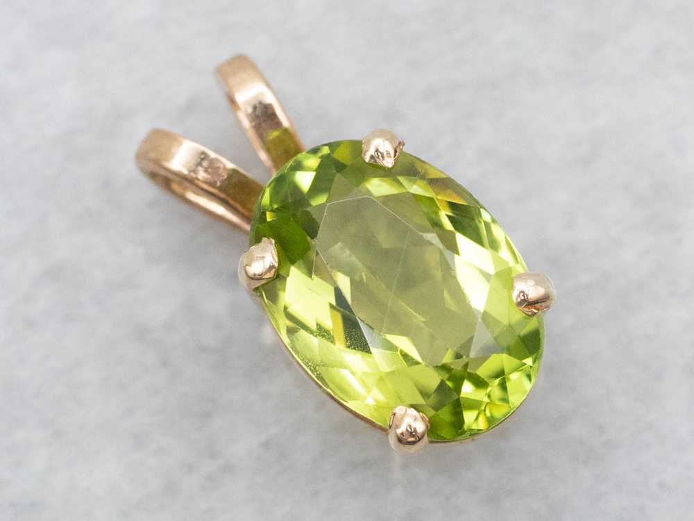 Oval-Cut Peridot Solitaire Pendant - image 1