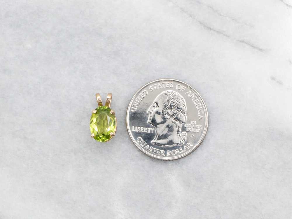 Oval-Cut Peridot Solitaire Pendant - image 3