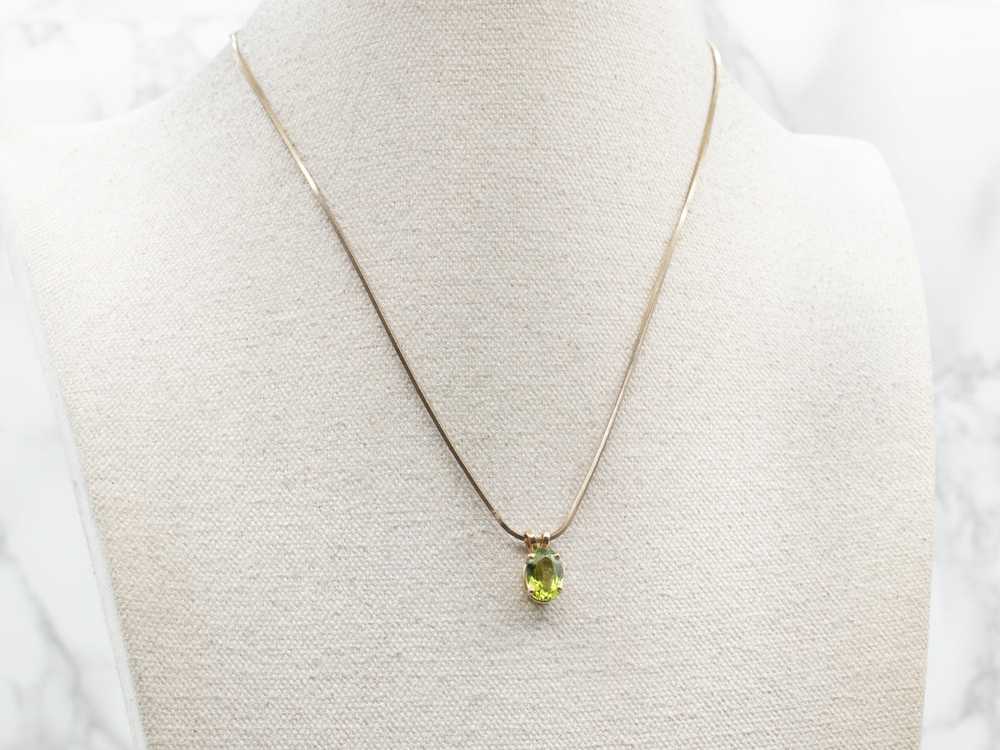 Oval-Cut Peridot Solitaire Pendant - image 4