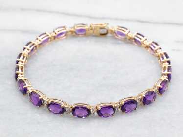 Amethyst and Diamond Tennis Bracelet - image 1