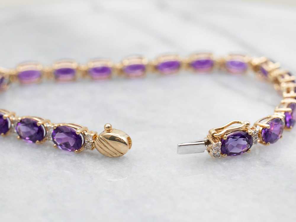 Amethyst and Diamond Tennis Bracelet - image 3