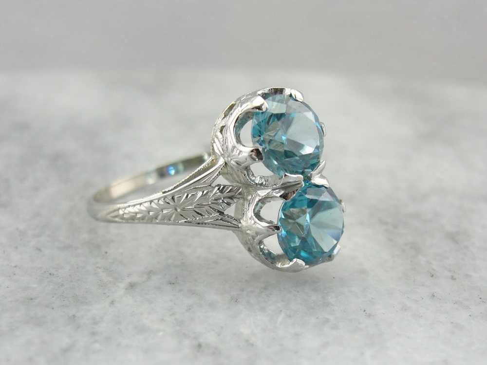 Incredible Art Deco, Double Blue Zircon Cocktail … - image 3