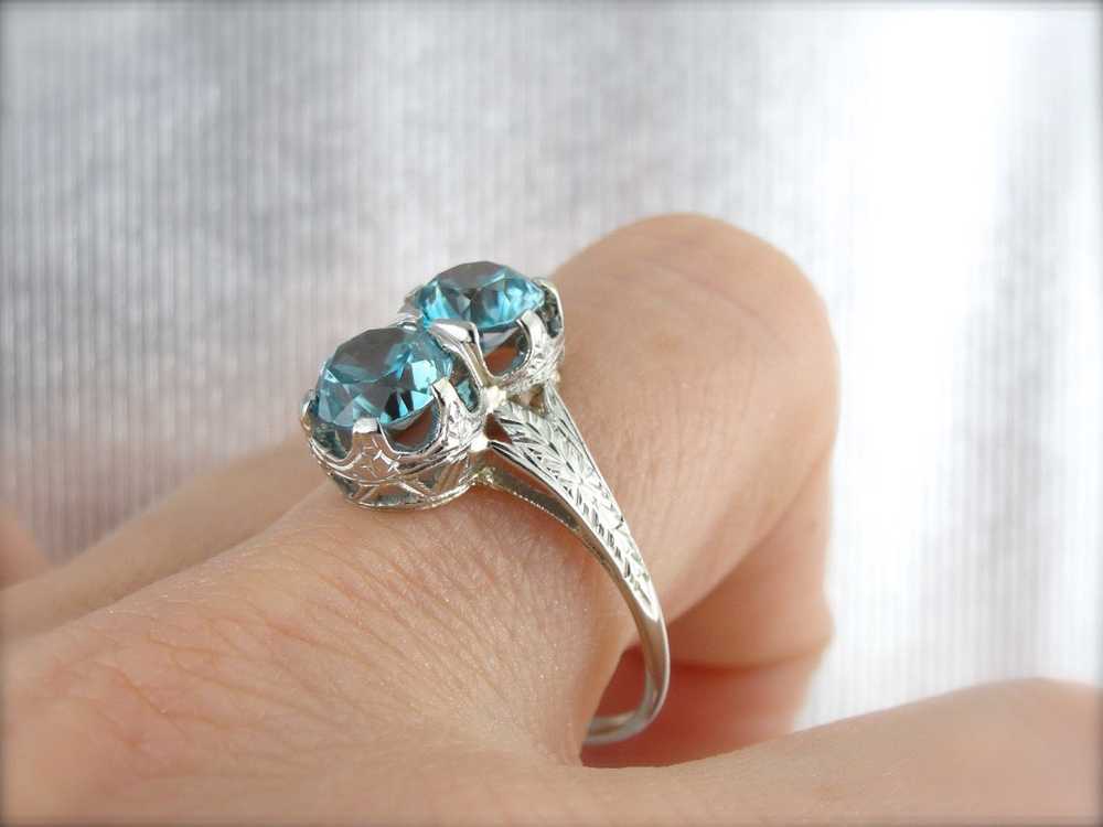 Incredible Art Deco, Double Blue Zircon Cocktail … - image 5