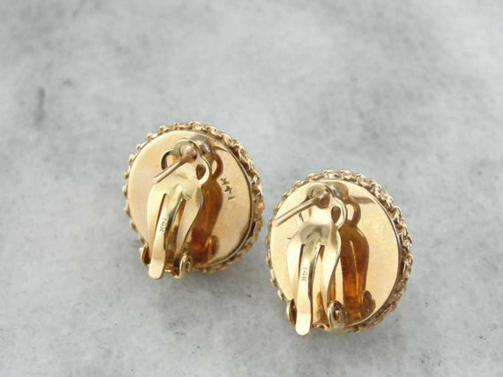 Bold and Beautiful Mabe Pearl Earrings in Fine Go… - image 3