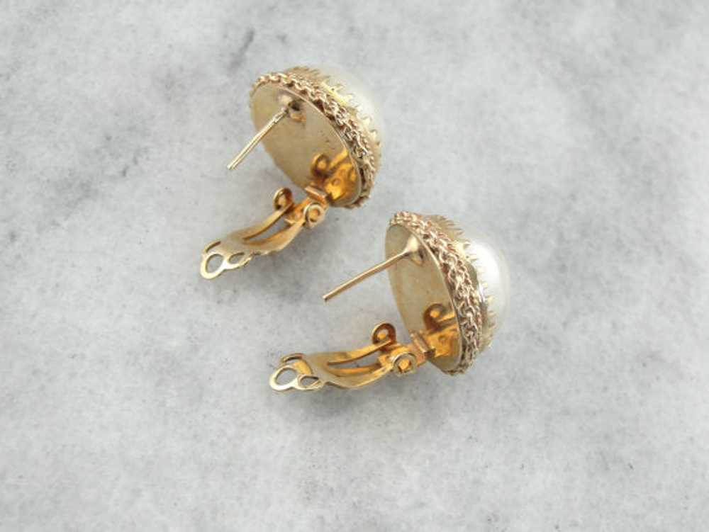 Bold and Beautiful Mabe Pearl Earrings in Fine Go… - image 4