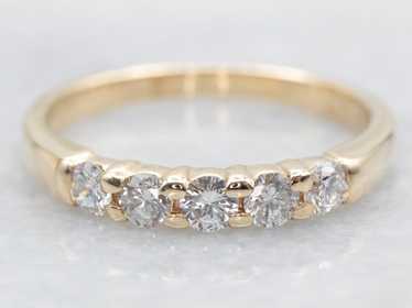 Five Stone Diamond Wedding Band - image 1