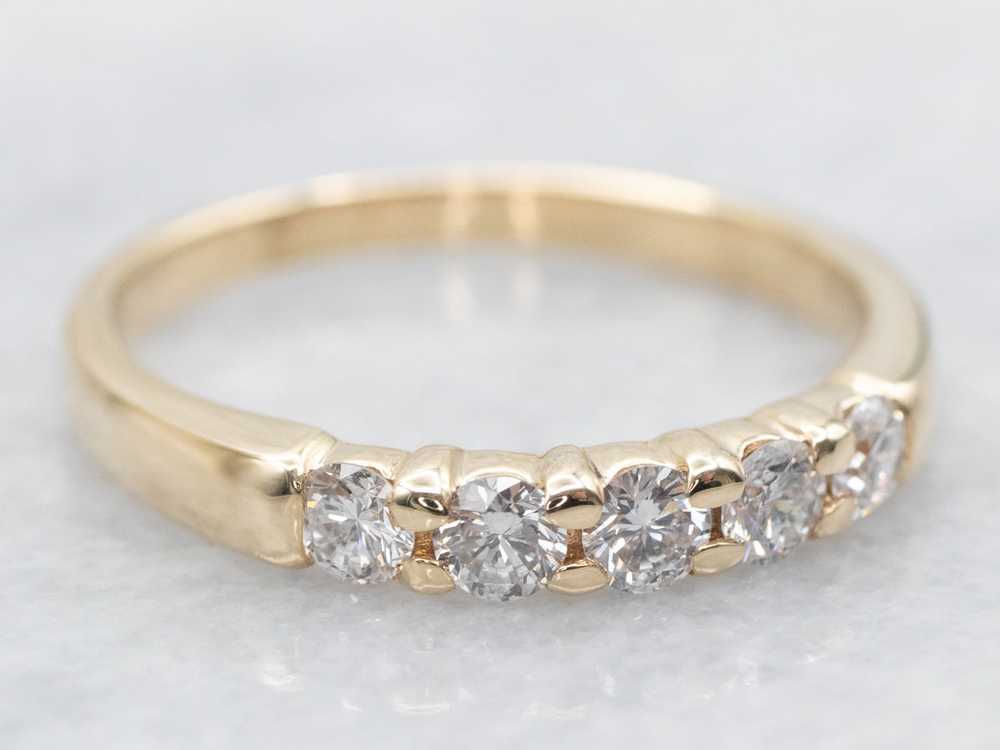 Five Stone Diamond Wedding Band - image 2