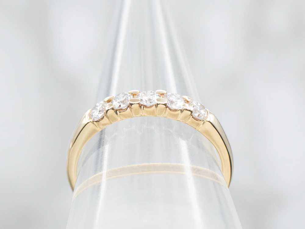 Five Stone Diamond Wedding Band - image 3