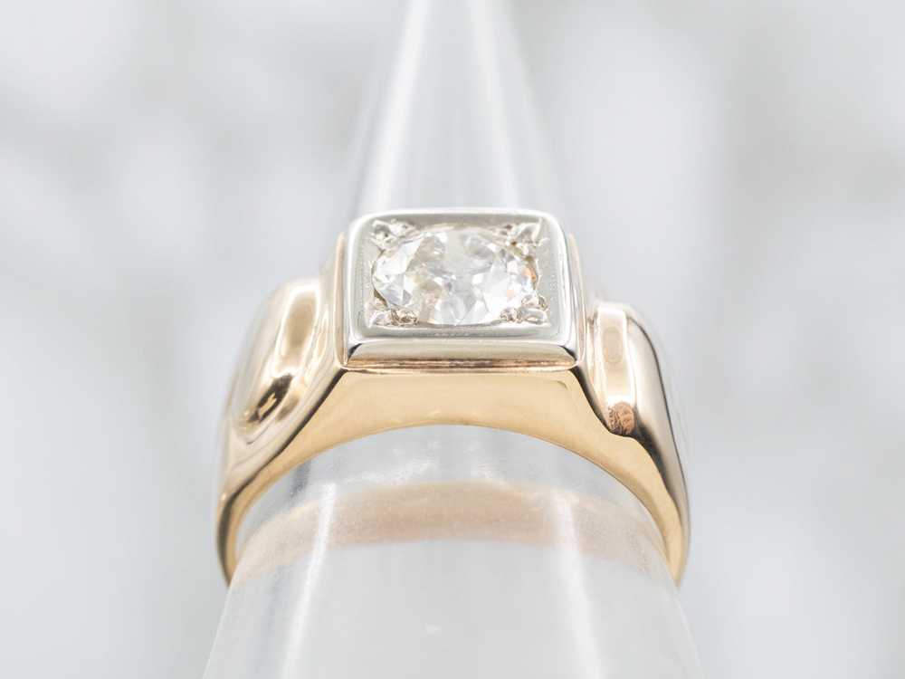 Men's Retro Era European Cut Diamond Ring - image 3