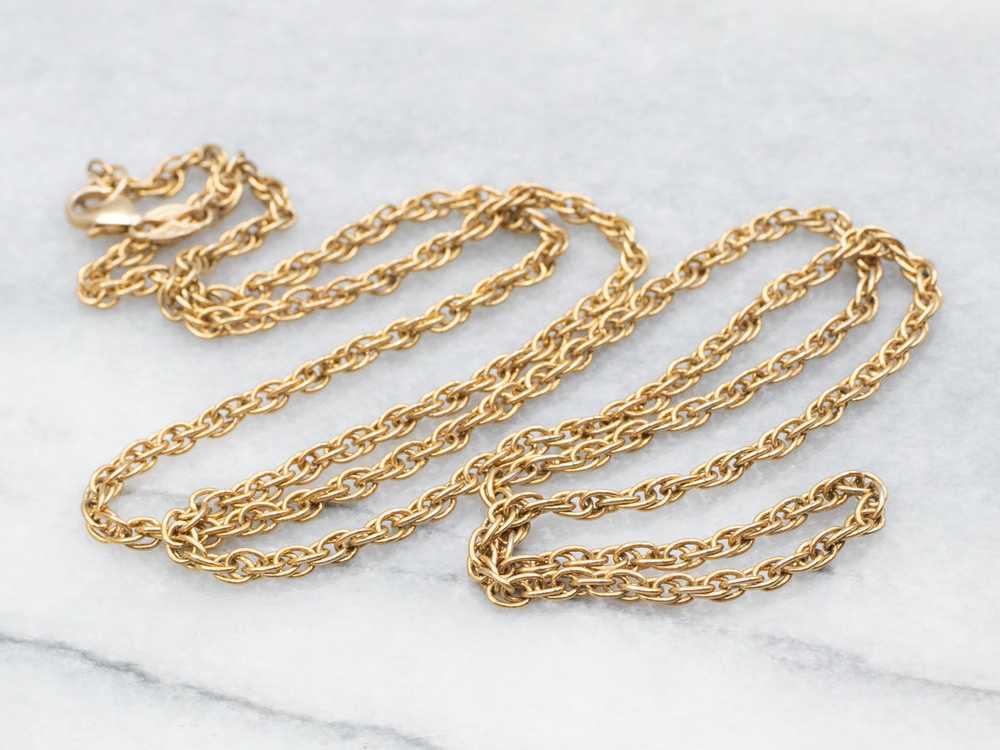 Yellow Gold Rope Chain with Lobster Clasp - image 1