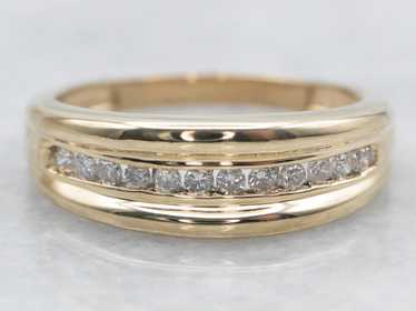 Channel Set Diamond Wedding Band