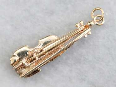 Yellow Gold Violin Charm - image 1