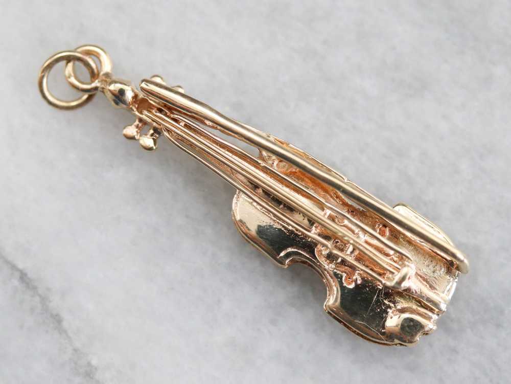 Yellow Gold Violin Charm - image 2