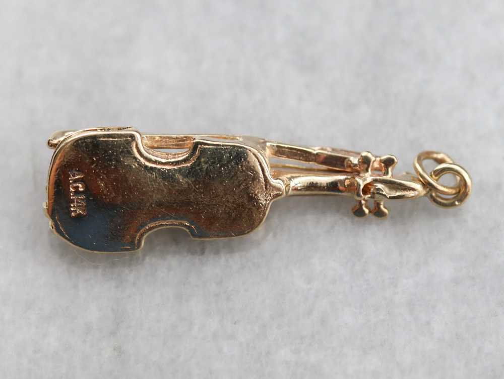 Yellow Gold Violin Charm - image 3