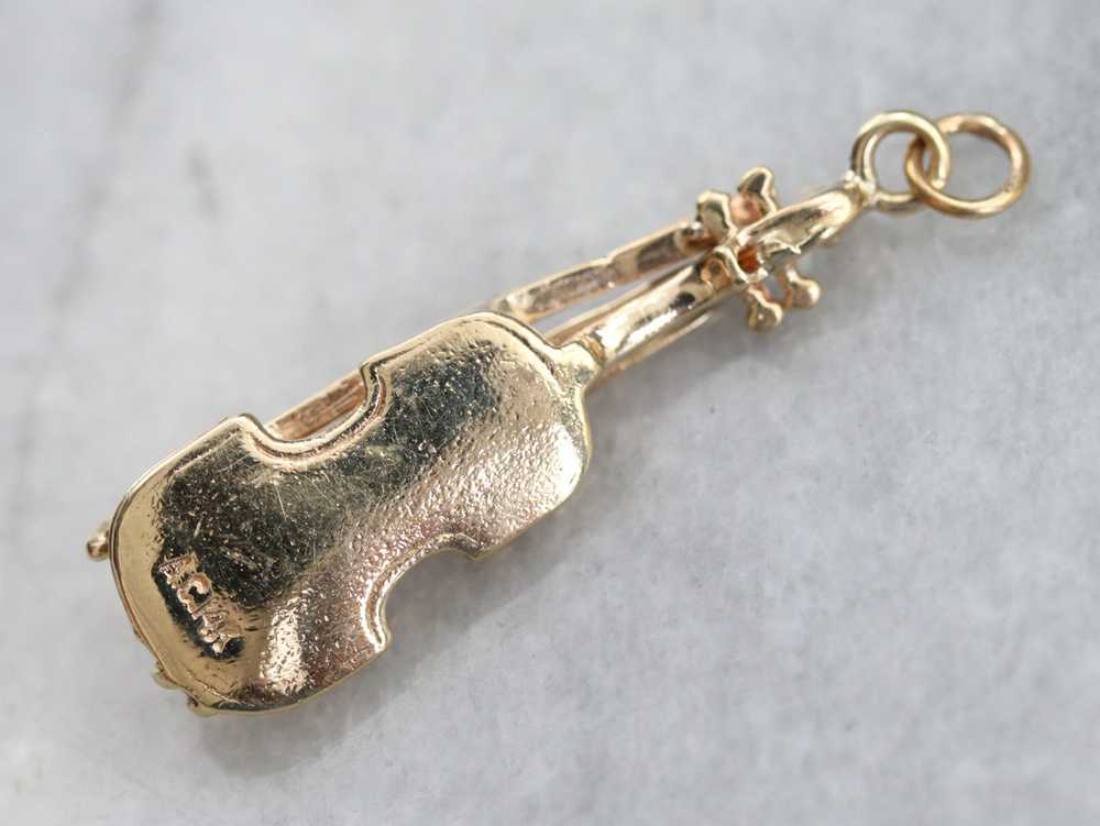 Yellow Gold Violin Charm - image 4