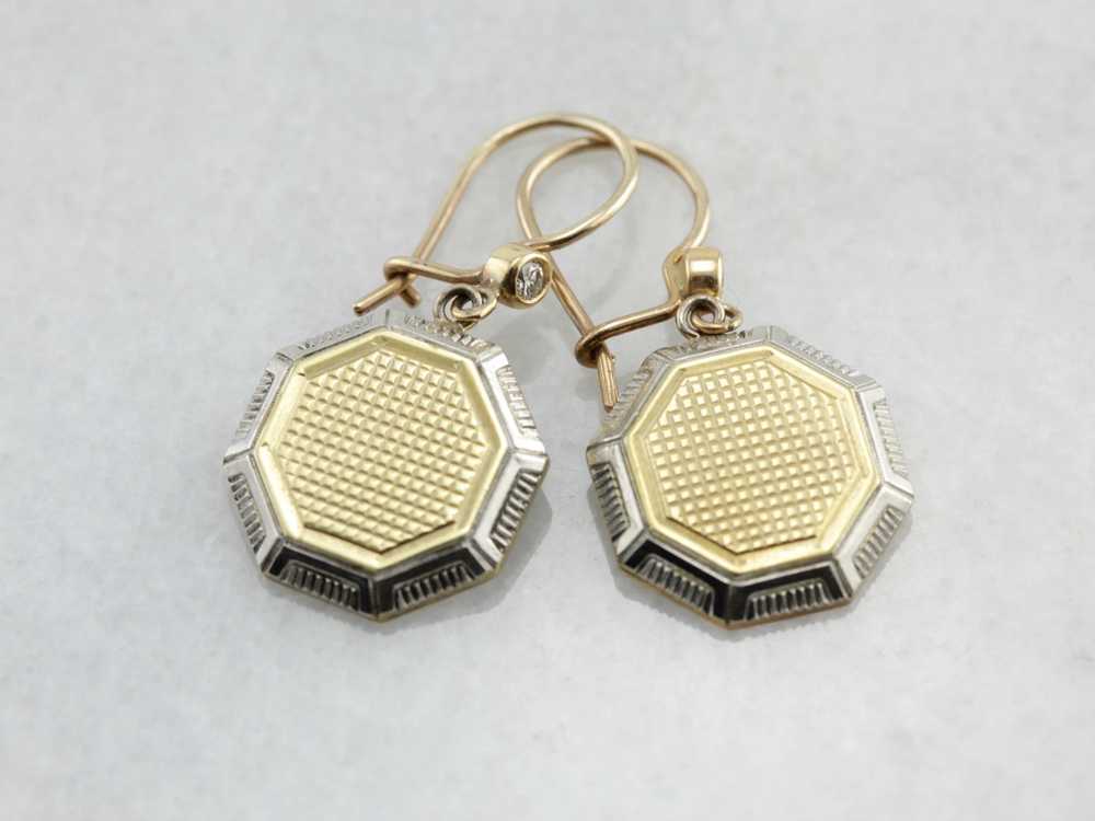 Art Deco Era Cufflink Conversion Earrings, Art De… - image 2