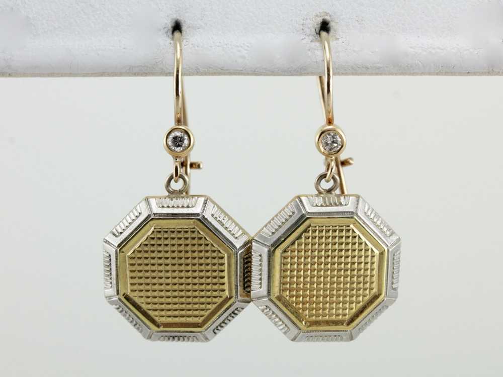 Art Deco Era Cufflink Conversion Earrings, Art De… - image 4