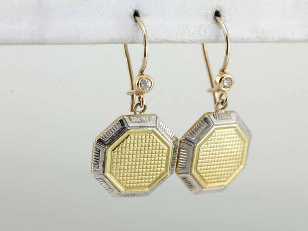 Art Deco Era Cufflink Conversion Earrings, Art De… - image 5
