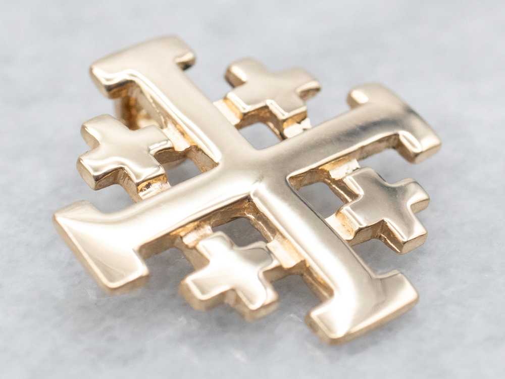 Gold Square Cross Pendant - image 1