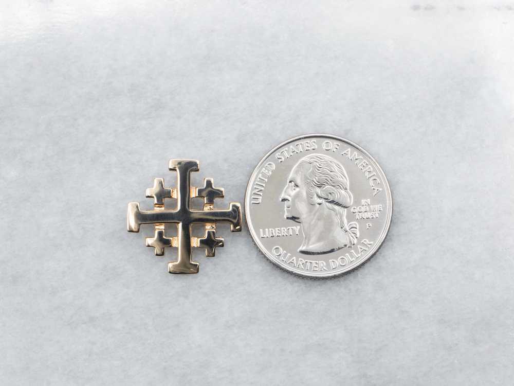 Gold Square Cross Pendant - image 3