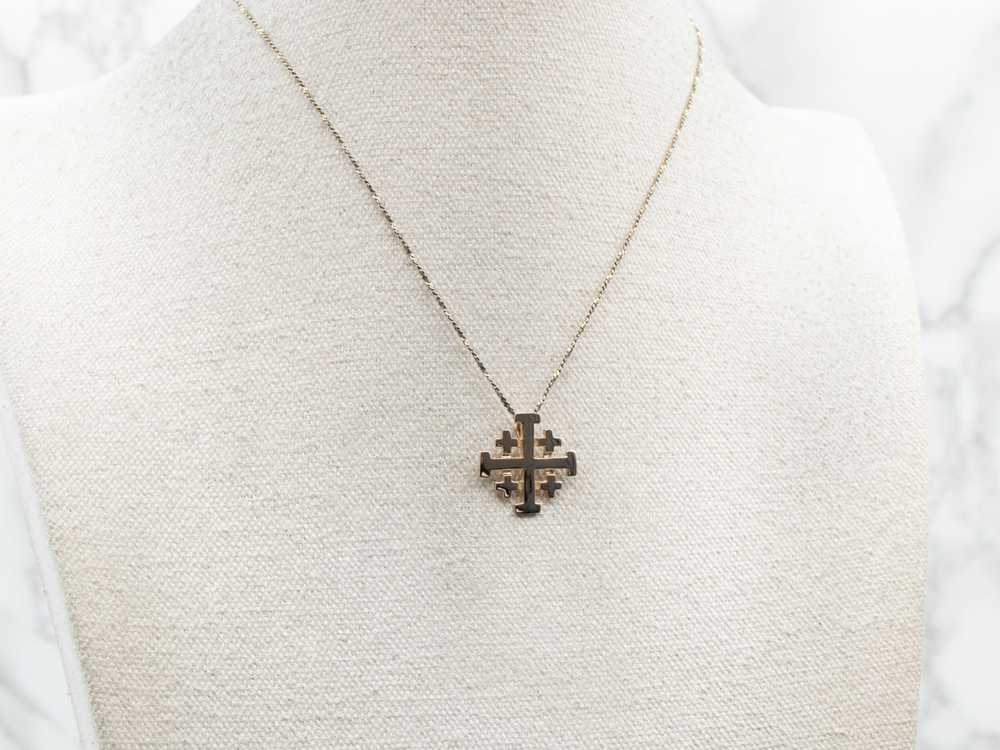 Gold Square Cross Pendant - image 4