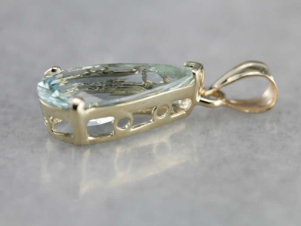 Teardrop Aquamarine Pendant - image 2