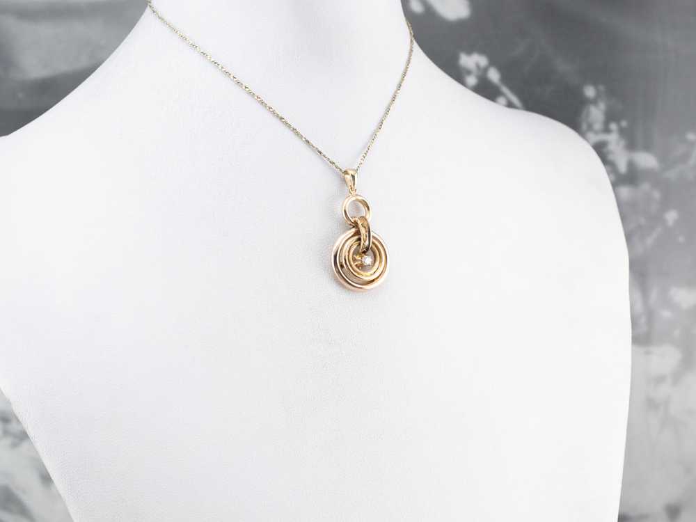 Diamond Gold Hoop Drop Pendant - image 10