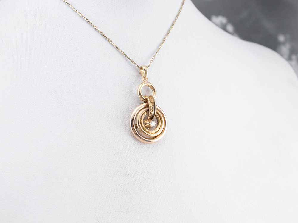 Diamond Gold Hoop Drop Pendant - image 9