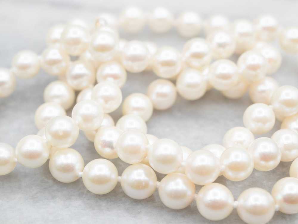 Saltwater Pearl Beaded Necklace with Filigree Cla… - image 3