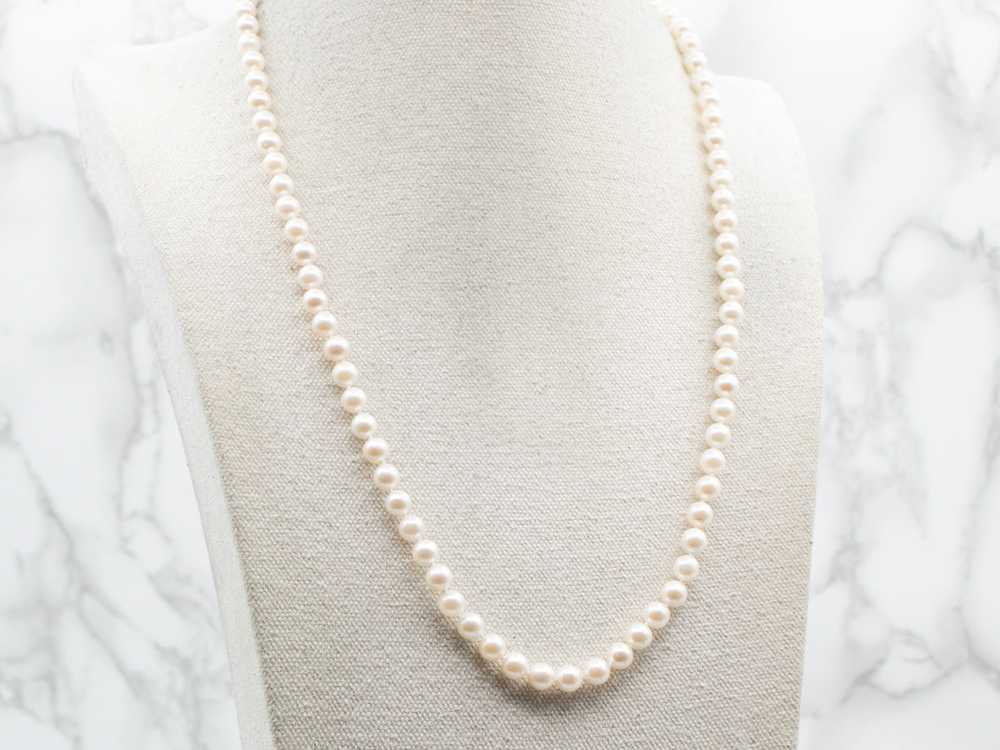 Saltwater Pearl Beaded Necklace with Filigree Cla… - image 5