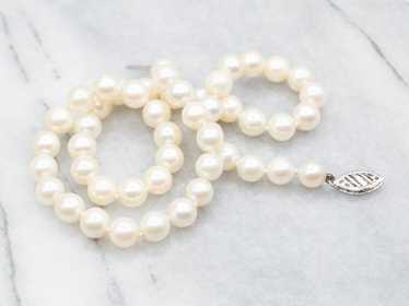 White Gold Saltwater Pearl Necklace - image 1